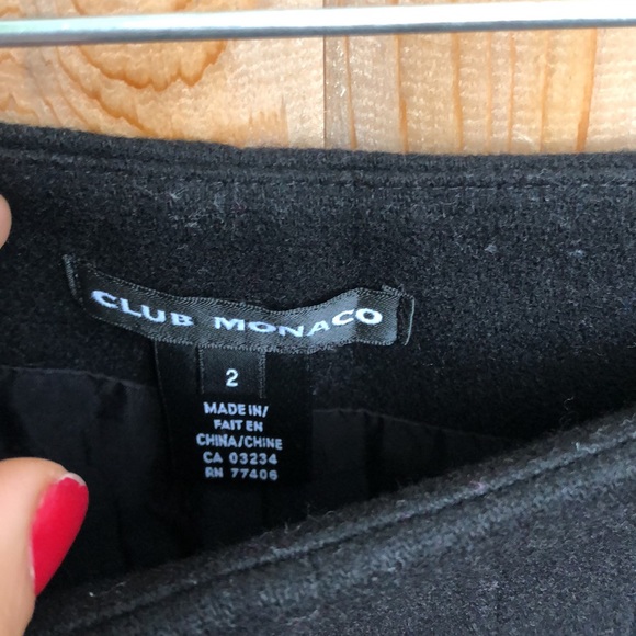 Club Monaco wool blend flowy skirt size 2 black - Picture 4 of 5